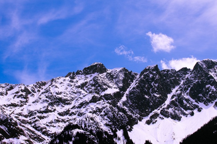Staring up at the peak of Mt. Currie at 2536m from Big Sky Golf Course, Pemberton